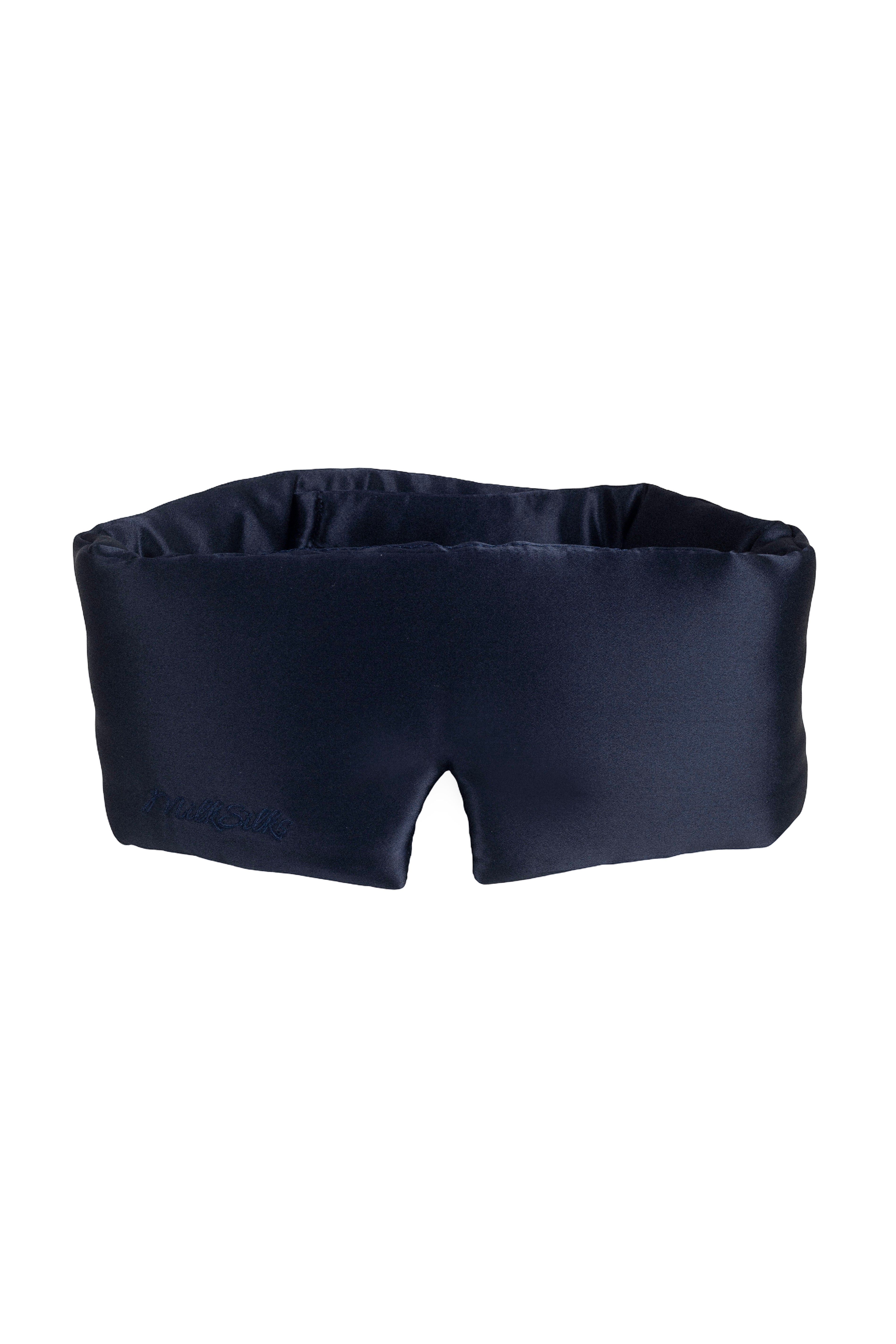 Navy Blue Silk Eye Mask