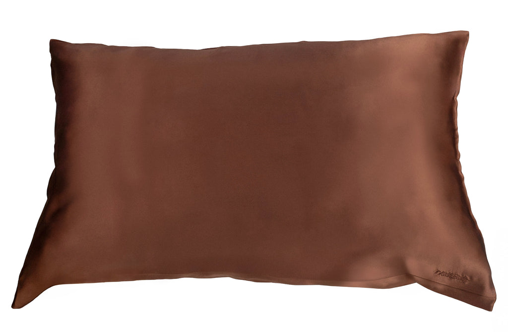 Coffee Brown Silk Pillowcase