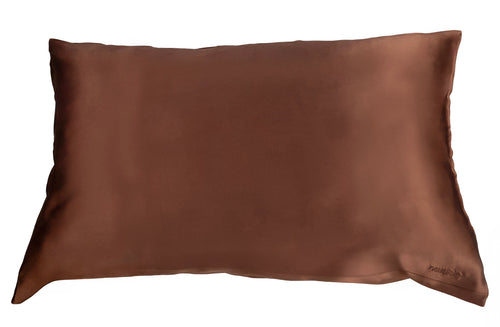 Coffee Brown Silk Pillowcase